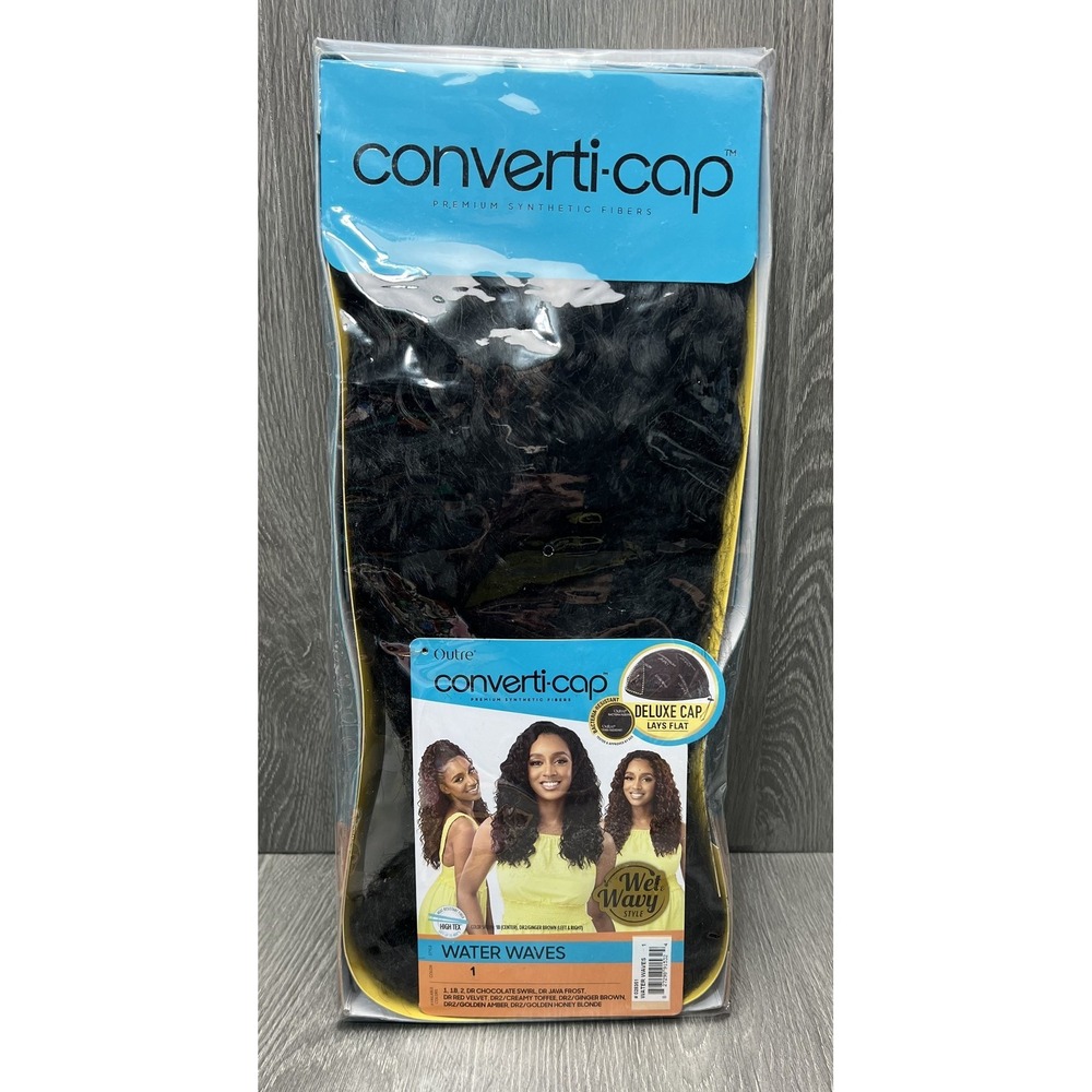 Outre Converti-Cap Water‎ Waves Premium Synthetic Wig Wet Wavy Style Color 1